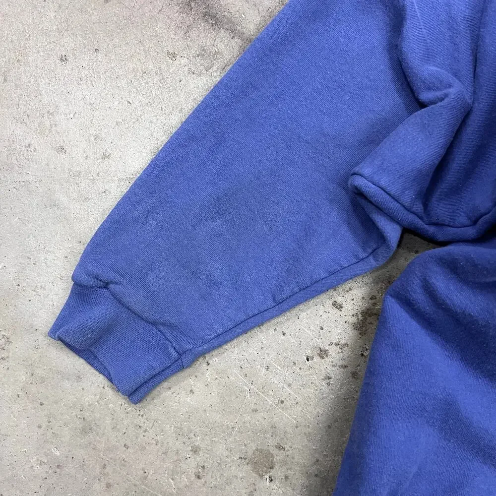 Vintage 90s Nike Tonal Royal Blue Mini Swoosh Crewneck Sweatshirt Boxy XL Fall